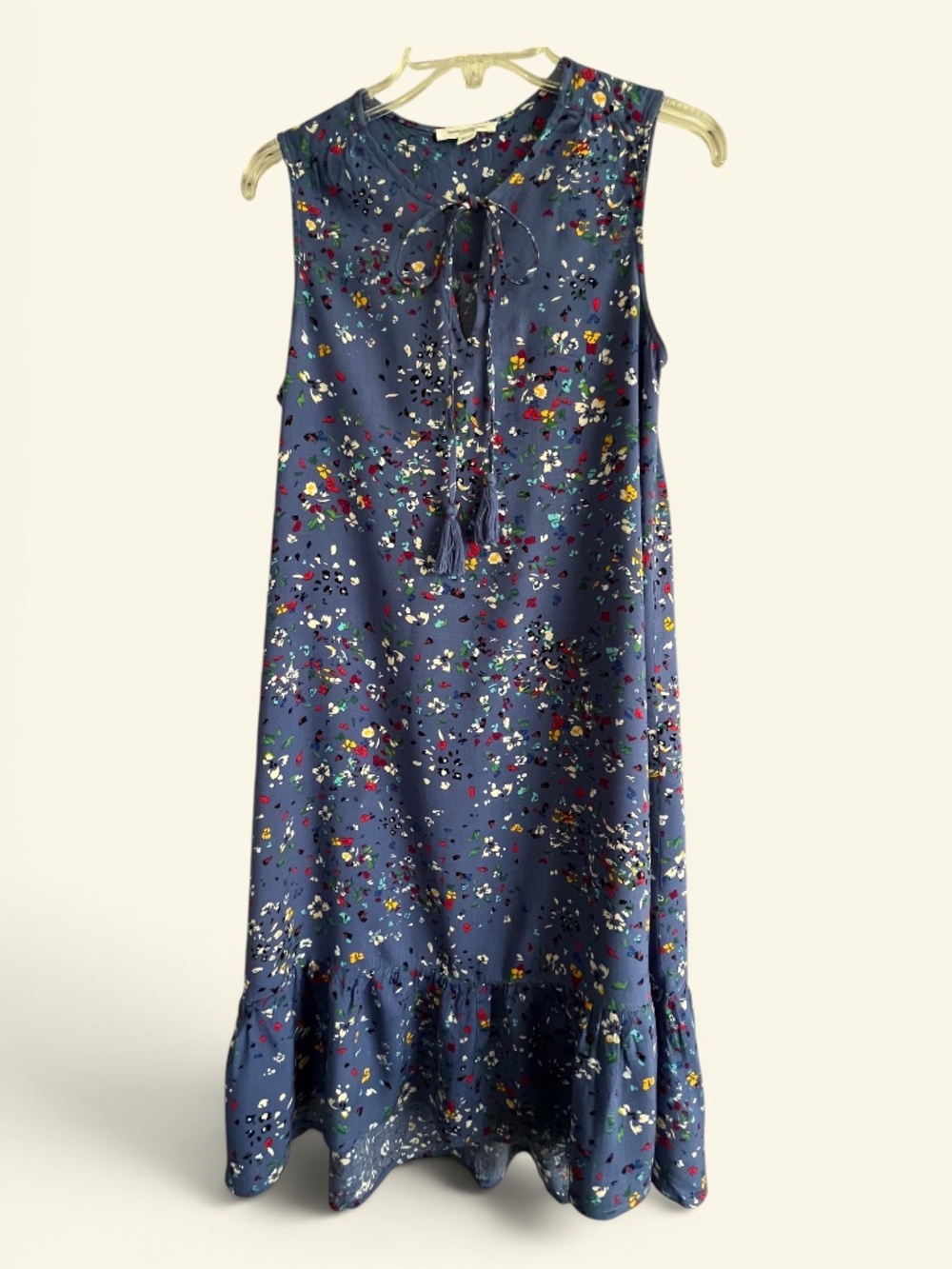 beachbrunchlounge Navy Flowered Sleeveless Midi Dress Size XS